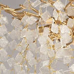 Люстра подвесная золотого цвета с декоративными ветвями и прозрачными рельефными подвесками FAIRYTREE Light варинант исполнения - 4 | Loft Concept в Барнауле