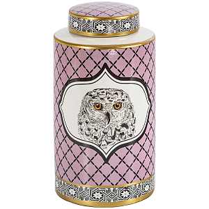 Ваза с крышкой Owl Collection Pink Vase