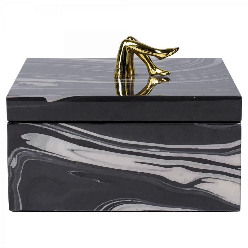 Шкатулка COQUETTE BOX Черный Белый Глянцевое золото Шкатулка COQUETTE BOX Черный Белый Глянцевое золото в Барнауле | Loft Concept