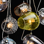 Люстра каскадная с 9-ю разноцветными стеклянными плафонами Kaleido варинант исполнения - 13 | Loft Concept в Барнауле