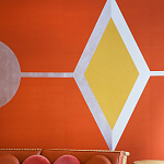 Обои ручная роспись Chez Nina by India Mahdavi Lantana colourway on Arancio dyed silk варинант исполнения - 3 | Loft Concept в Барнауле