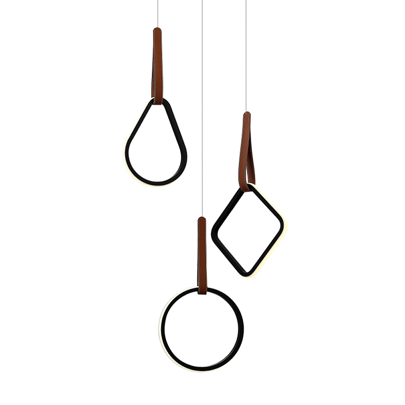 Подвесной светильник с геометрическими источниками света Geometric Architecture of Light Черный Терракотовый в Барнауле | Loft Concept 