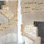 Триптих Геометрический гобелен бежевый Figurative Beige Wall Hangings варинант исполнения - 1 | Loft Concept в Барнауле