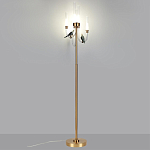 Торшер с 2-мя фигурками птиц на изогнутых прозрачных трубках Ganthea варинант исполнения - 2 | Loft Concept в Барнауле