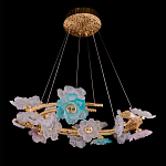 Люстра круглая на золотом каркасе с цветочным декором Miscellaneous herbs варинант исполнения - 1 | Loft Concept в Барнауле