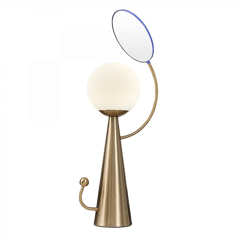 Настольная лампа SACHI SACHA TABLE LAMP Brass Белый Латунь Синий в Барнауле | Loft Concept 