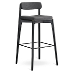 Барный стул из массива ясеня с обивкой из рогожки Elegant Ash Shape варинант исполнения - 2 | Loft Concept в Барнауле