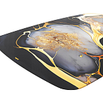 Обеденный стол с прямоугольной черно-золотой столешницей из стекла на 4-х металлических ножках Gold and Black Marble варинант исполнения - 4 | Loft Concept в Барнауле