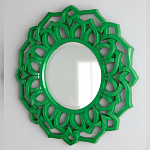 Зеркало круглое в ажурной зеленой раме Green Floral Pattern варинант исполнения - 2 | Loft Concept в Барнауле