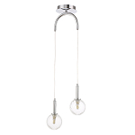 Подвесной светильник с 2-мя рельефными прозрачными плафонами из стекла и основанием цвета Хром Perforated Glass Bubbles варинант исполнения - 1 | Loft Concept в Барнауле