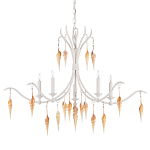 Люстра белая фактурная с подвесками из ракушек Study of Grace варинант исполнения - 3 | Loft Concept в Барнауле