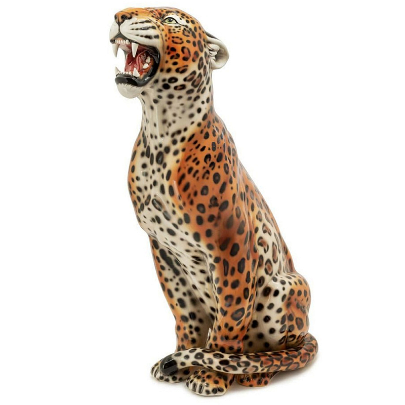 Статуэтка Leopard Right Оранжевый Черный Коричневый в Барнауле | Loft Concept 