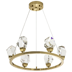 Подвесная круглая люстра с хрустальными плафонами Esme Crystal Brass Ring Chandelier варинант исполнения - 2 | Loft Concept в Барнауле