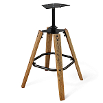 Барный стул со спинкой и подлокотниками на 4-х деревянных ножках Douglas Rhombus Коричневый Велюр варинант исполнения - 5 | Loft Concept в Барнауле