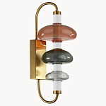 Бра с плафоном из разноцветного стекла Glass Peonies варинант исполнения - 2 | Loft Concept в Барнауле