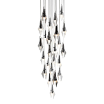 Люстра каскадная с 24-мя рельефными прозрачными плафонами в форме лепестков Glass Pod  варинант исполнения - 1 | Loft Concept в Барнауле