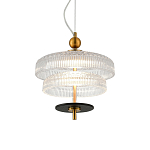 Подвесной светильник многослойный из рифленого прозрачного стекла Academy of Light варинант исполнения - 2 | Loft Concept в Барнауле