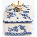 Фарфоровая шкатулка с бронзовой стрекозой Blue and White варинант исполнения - 5 | Loft Concept в Барнауле