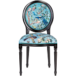 Стул из массива бука бирюзовый с изображением птиц в саду Turquoise Chinoiserie Bird Chair варинант исполнения - 1 | Loft Concept в Барнауле