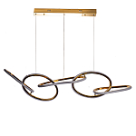 Люстра подвесная золотая в форме изогнутых колец Curved Rings варинант исполнения - 1 | Loft Concept в Барнауле