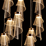 Люстра каскадная с 10-ю прозрачными плафонами Wave Line варинант исполнения - 7 | Loft Concept в Барнауле