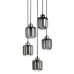 Люстра с 5-ю плафонами серого цвета Smoked Prism варинант исполнения - 1 | Loft Concept в Барнауле