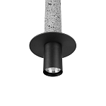 Подвесной светильник с узким цилиндрическим плафоном и черным металлическим декором Concrete Pipe варинант исполнения - 6 | Loft Concept в Барнауле