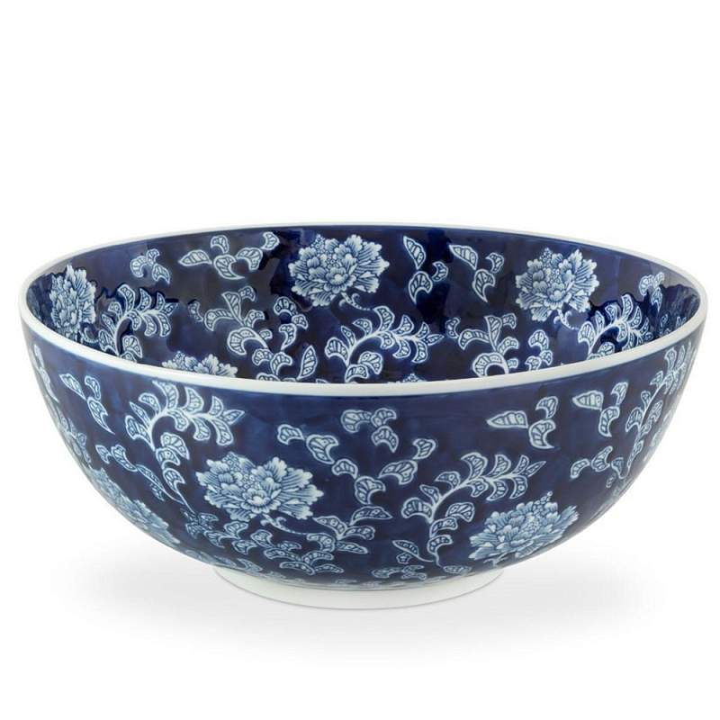 Салатник Bowl Chinoiserie Белый Синий Салатник Bowl Chinoiserie Белый Синий в Барнауле | Loft Concept