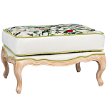 Банкетка золотистая из натурального бука с изображением птиц и цветов Blooming Birds варинант исполнения - 1 | Loft Concept в Барнауле