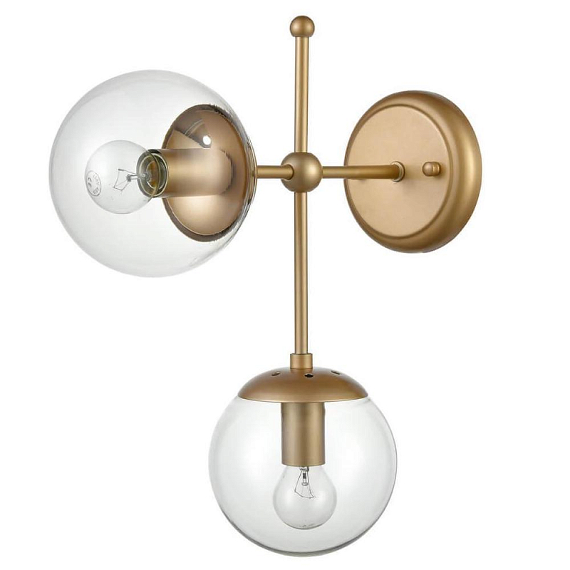Бра Gold Balls Bra 2 Золотой Прозрачный Бра Gold Balls Bra 2 Золотой Прозрачный в Барнауле | Loft Concept