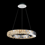 Люстра серебряная в форме кольца с мозаичным хрустальным оформлением Sparks of Crystal варинант исполнения - 1 | Loft Concept в Барнауле