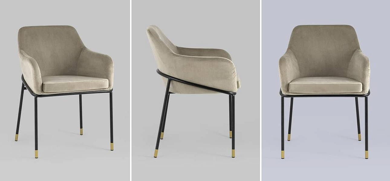 Стул Sandra Chair Велюр цвет Шампань Стул Sandra Chair Велюр цвет Шампань - Loft-Concept в Барнауле