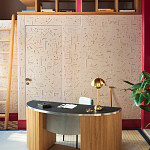 Обои с вышивкой ручной работы Glyph Original colourway on wool sateen варинант исполнения - 1 | Loft Concept в Барнауле