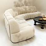 Диван Limoges полукруглой формы с обивкой букле молочного цвета варинант исполнения - 3 | Loft Concept в Барнауле