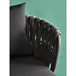 Стул мягкий с декором в виде плетеных лент на спинке и подлокотниках Semicircular Chair Decorated with Ribbons варинант исполнения - 6 | Loft Concept в Барнауле