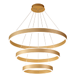 Люстра подвесная светодиодная с тремя золотистыми кольцами Ring Horizontal варинант исполнения - 1 | Loft Concept в Барнауле