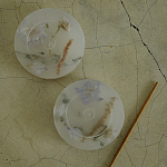 Круглая подставка под благовония из эпоксидной смолы с цветами белая Epoxy Resin Flowers Incense Stand White варинант исполнения - 3 | Loft Concept в Барнауле