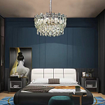 Круглая люстра с хрустальными подвесками на золотистом каркасе Gorgeous Crystal Light варинант исполнения - 14 | Loft Concept в Барнауле