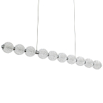 Подвесной линейный светодиодный светильник Crystal Globule Linear Hanging Lamp Chrome варинант исполнения - 1 | Loft Concept в Барнауле