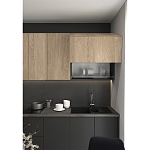 Черный матовый кухонный гарнитур с фасадом под дерево Renart Kitchen Set варинант исполнения - 4 | Loft Concept в Барнауле