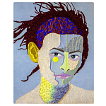 Картина с вышивкой Портрет wall panel People with the yellow ear 2 варинант исполнения - 3 | Loft Concept в Барнауле