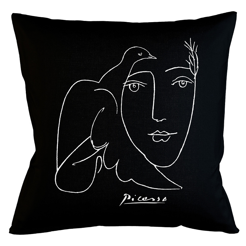 Декоративная подушка White Silhouette Dove Pillow Бежевый Черный Декоративная подушка White Silhouette Dove Pillow Бежевый Черный в Барнауле | Loft Concept