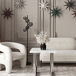 Кресло дизайнерское для лаунж зоны жемчужного цвета Pearl Lounge варинант исполнения - 3 | Loft Concept в Барнауле