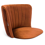 Барный стул со спинкой на 4-х деревянных ножках Оранжевый Велюр Ava Charm варинант исполнения - 3 | Loft Concept в Барнауле