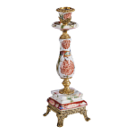 Подсвечник с цветочной росписью из фарфора с бронзовыми элементами Eden Garden варинант исполнения - 1 | Loft Concept в Барнауле