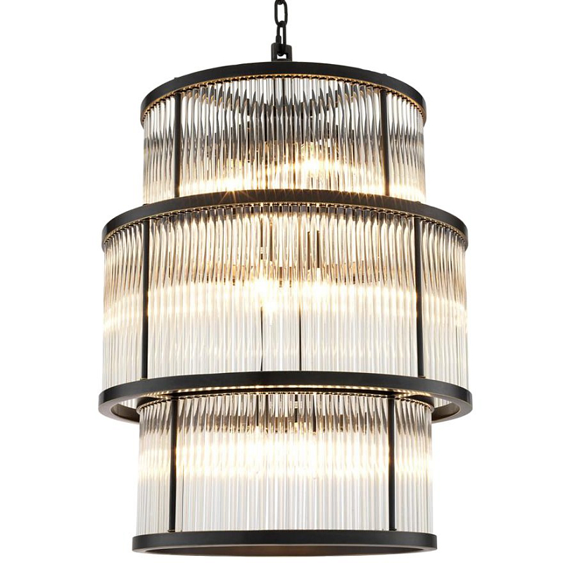 Люстра Chandelier Palmera Bronze Темная бронза Прозрачное Стекло в Барнауле | Loft Concept 