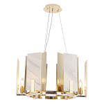 Люстра подвесная круглая с мраморными прямоугольными вставками и золотым основанием Диаметр 55 см Marble square Chandelier варинант исполнения - 4 | Loft Concept в Барнауле