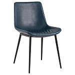 Стул с обивкой из экокожи темно-синего цвета RHOMBUSES UPHOLSTERY варинант исполнения - 1 | Loft Concept в Барнауле