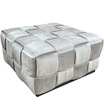 Пуф плетеный велюровый светло-бежевый  Soft Wicker Pouf варинант исполнения - 1 | Loft Concept в Барнауле