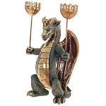 Подсвечник в виде дракона Dragon Candlestick Green Gold варинант исполнения - 2 | Loft Concept в Барнауле